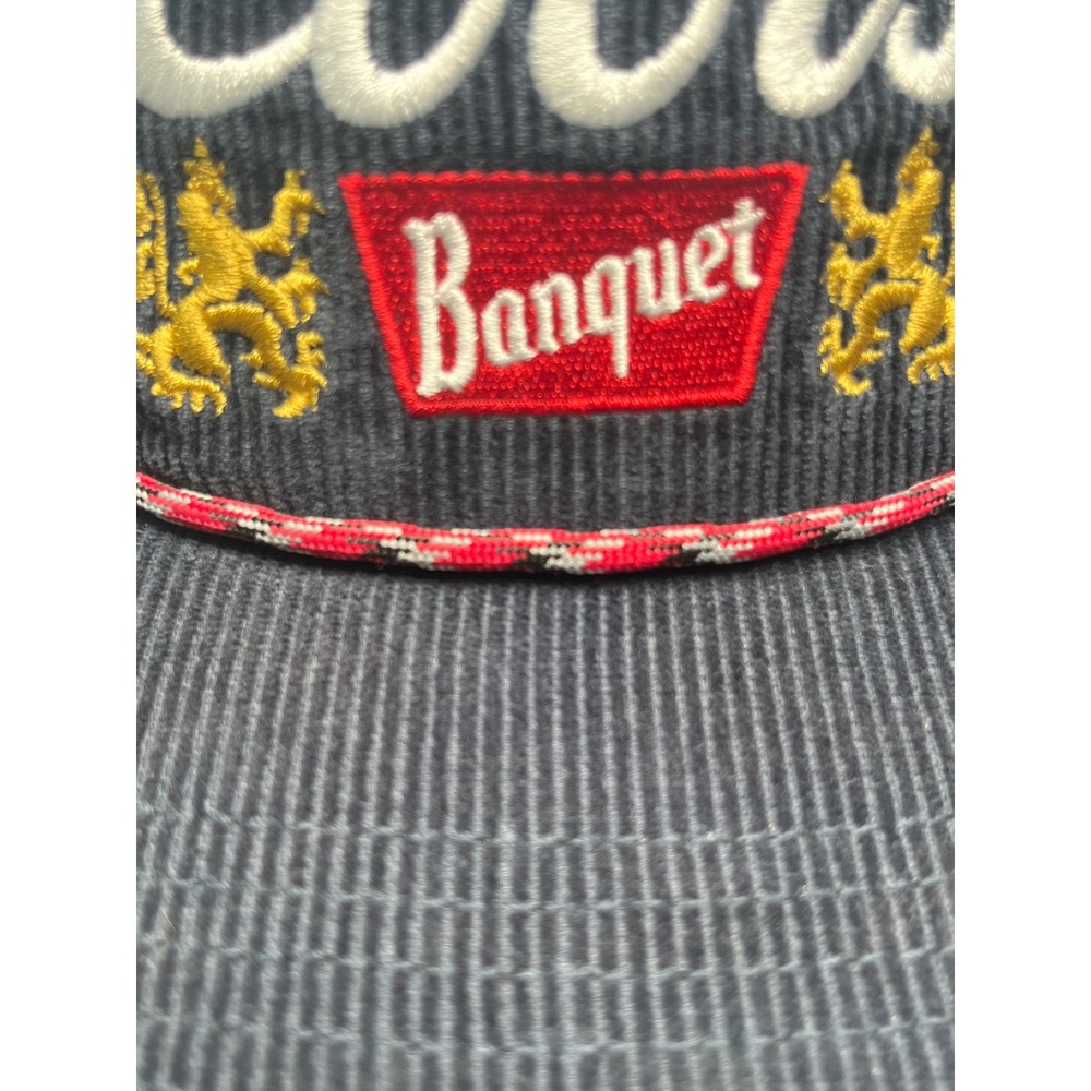Coors Banquet Navy Blue Corduroy Red Rope Snapback Retro Vintage Style Hag Cap - Picture 10 of 16